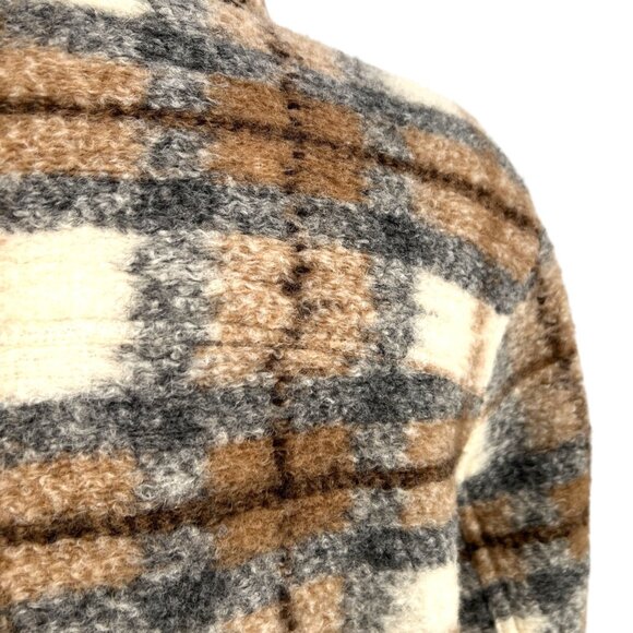 Isabel Marant Etoile Gaston Wool-Blend Plaid Coat Gray Brown Size Medium - Picture 7 of 12